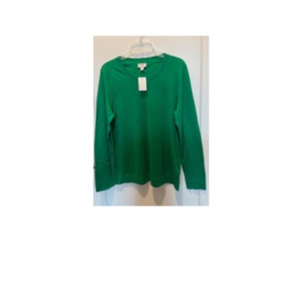 J. Crew Pullover Sweater Crewneck Design Lightweight Soft Green W Large NWT - Picture 2 of 9